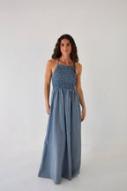 Vestido Gina Vichy Azul Marino