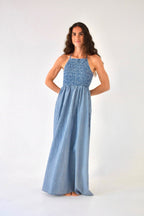 Vestido Gina Vichy Azul Marino