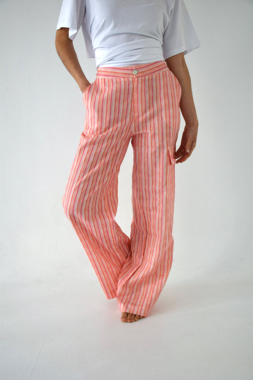 Thais Pink Lino Pants