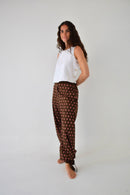 Lia Topos Pantalones marrones y rosas
