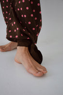 Lia Topos Pantalones marrones y rosas