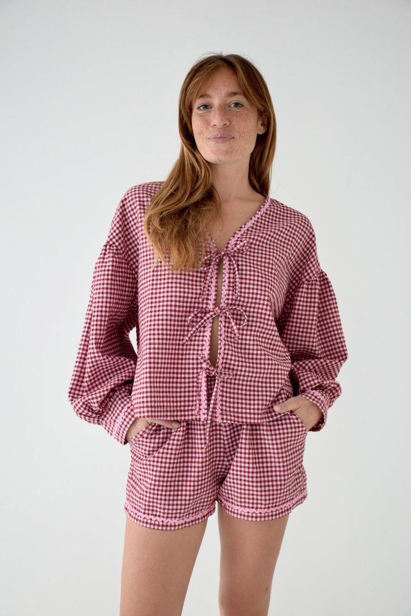 Blouse Marta Vichy Burgundy