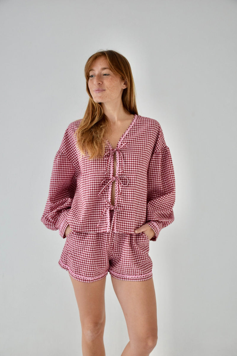 Blouse Marta Vichy Burgundy