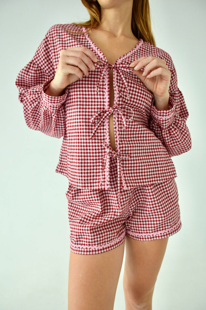 Blouse Marta Vichy Burgundy
