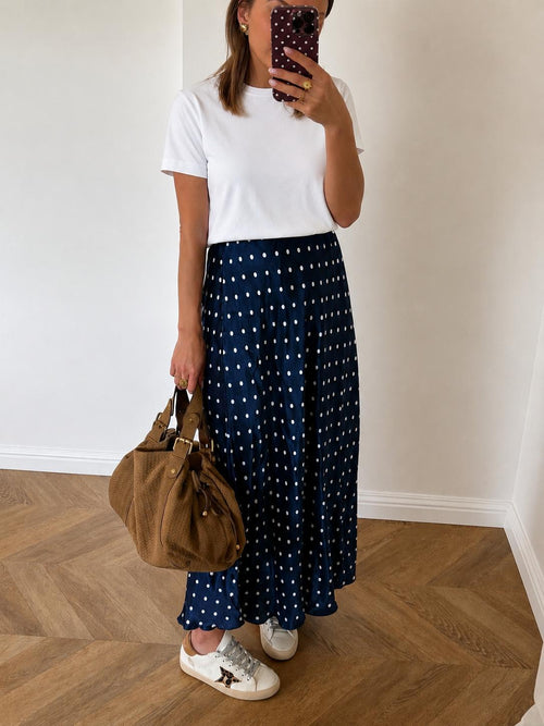 Falda | A Lunares Azul Marino
