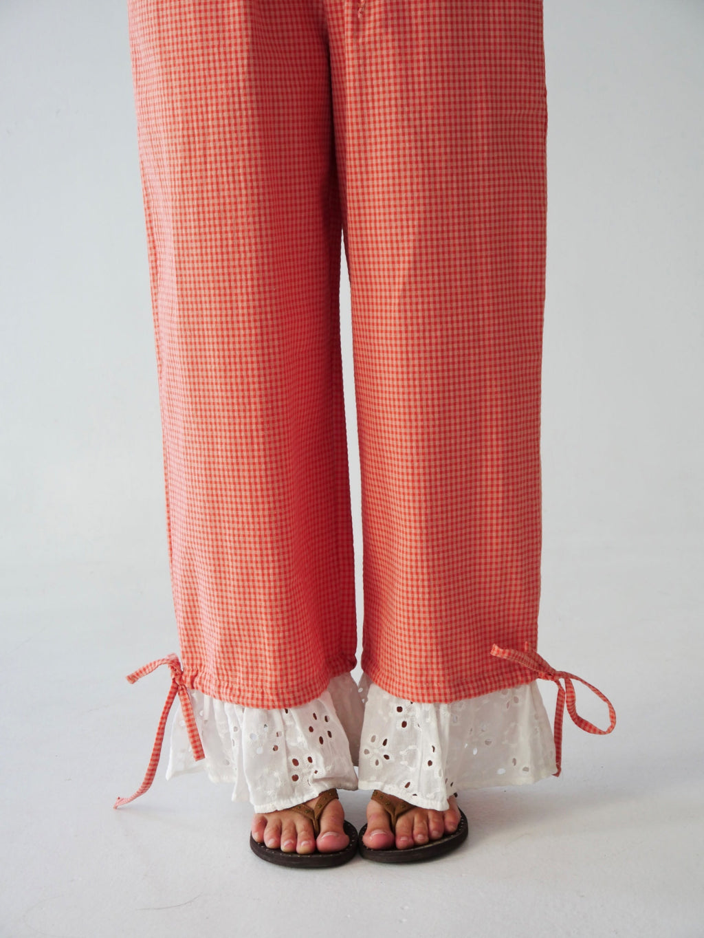 Pantalon Claudia Vichy Orange