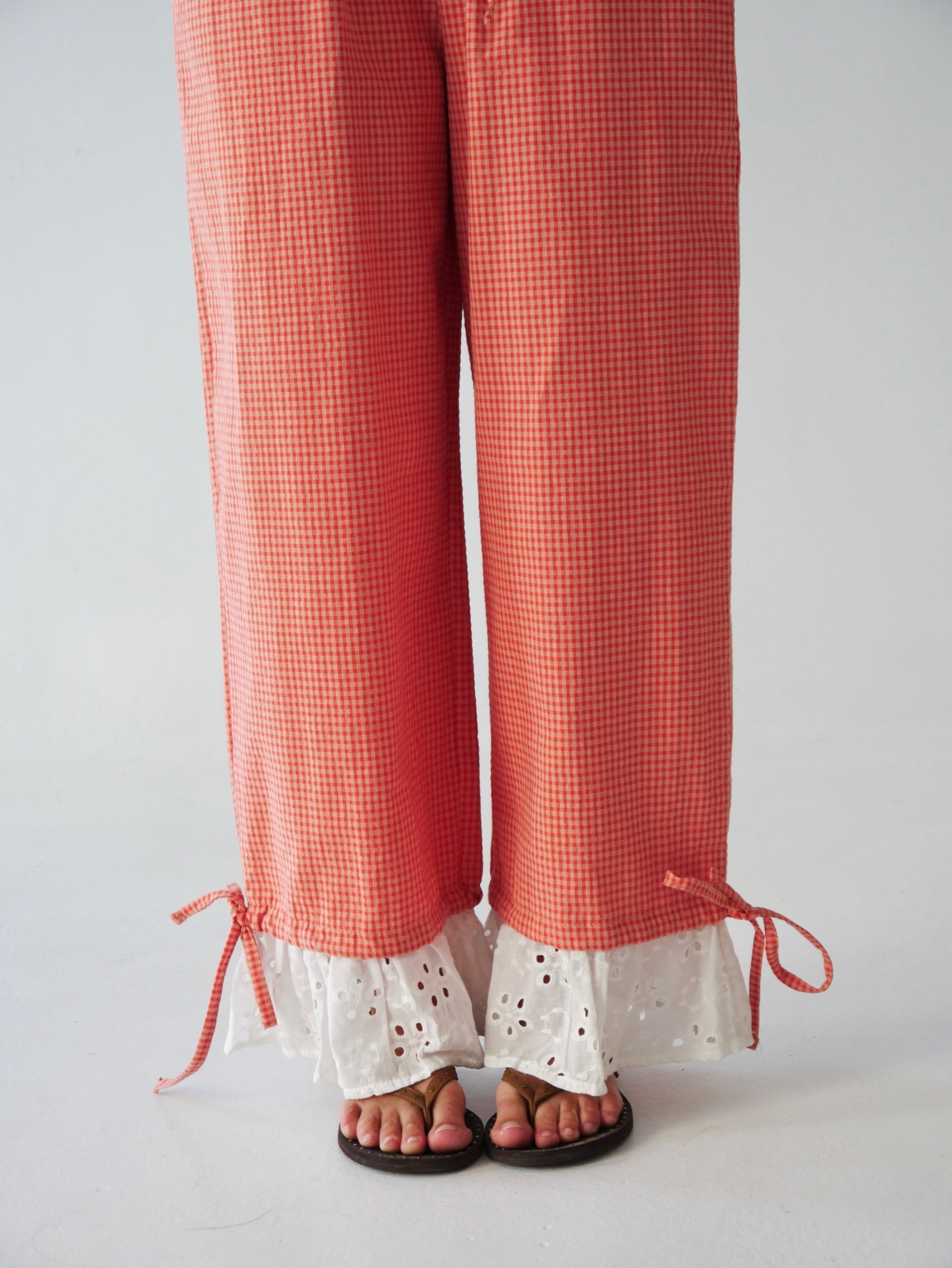 Pantalon Claudia Vichy Orange