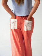 Pantalon Claudia Vichy Orange