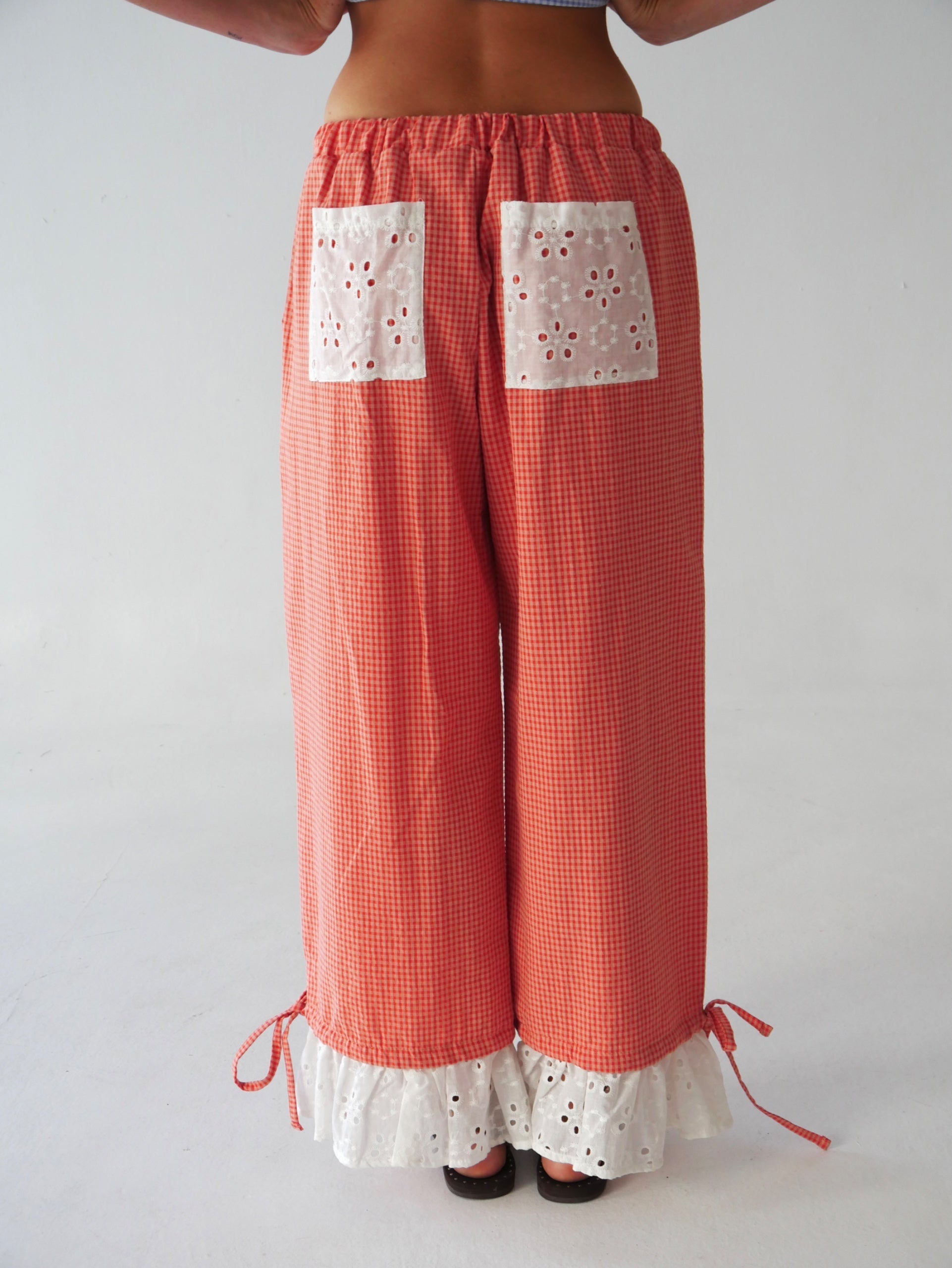 Pantalon Claudia Vichy Orange