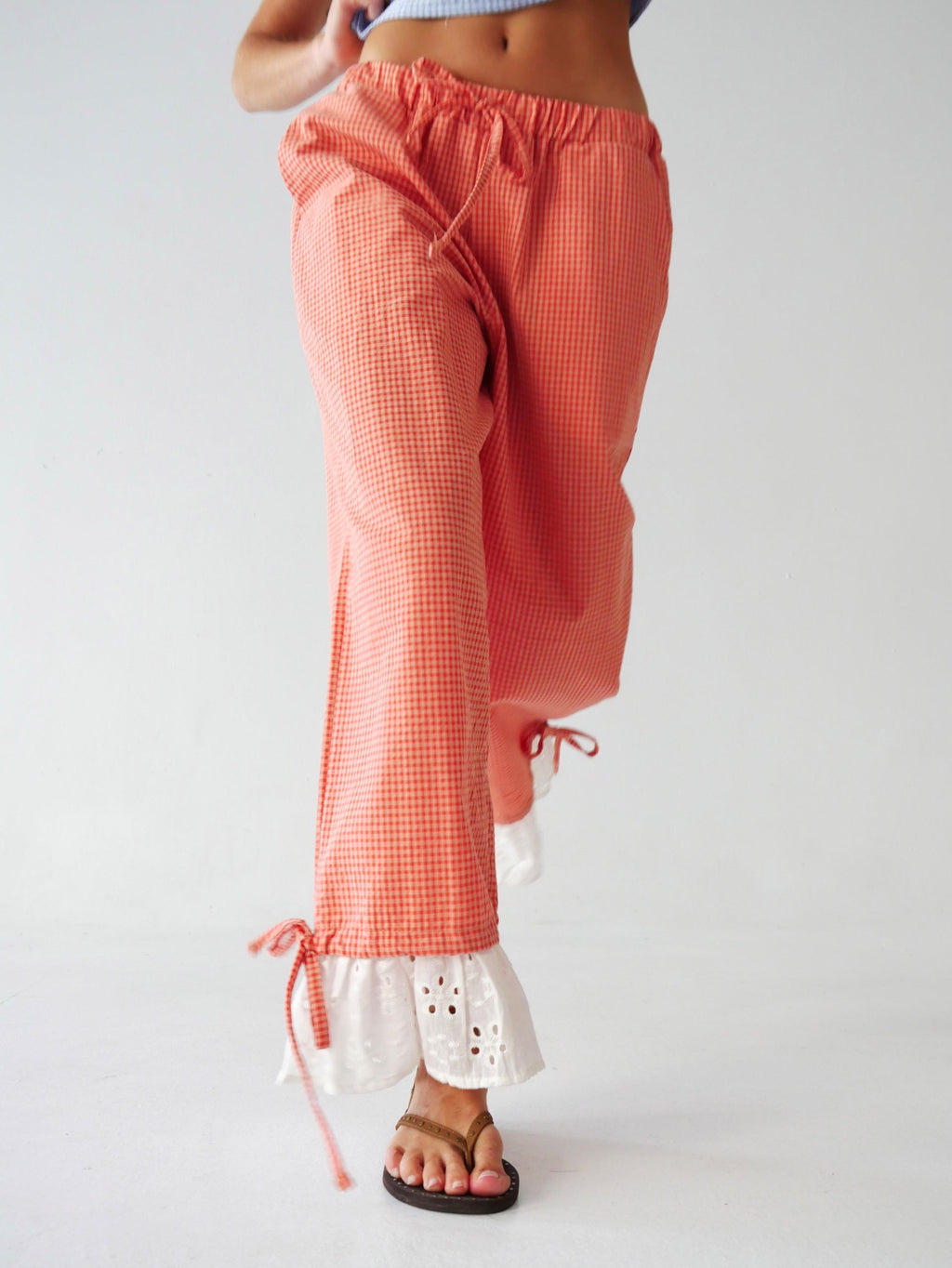 Pantalon Claudia Vichy Orange