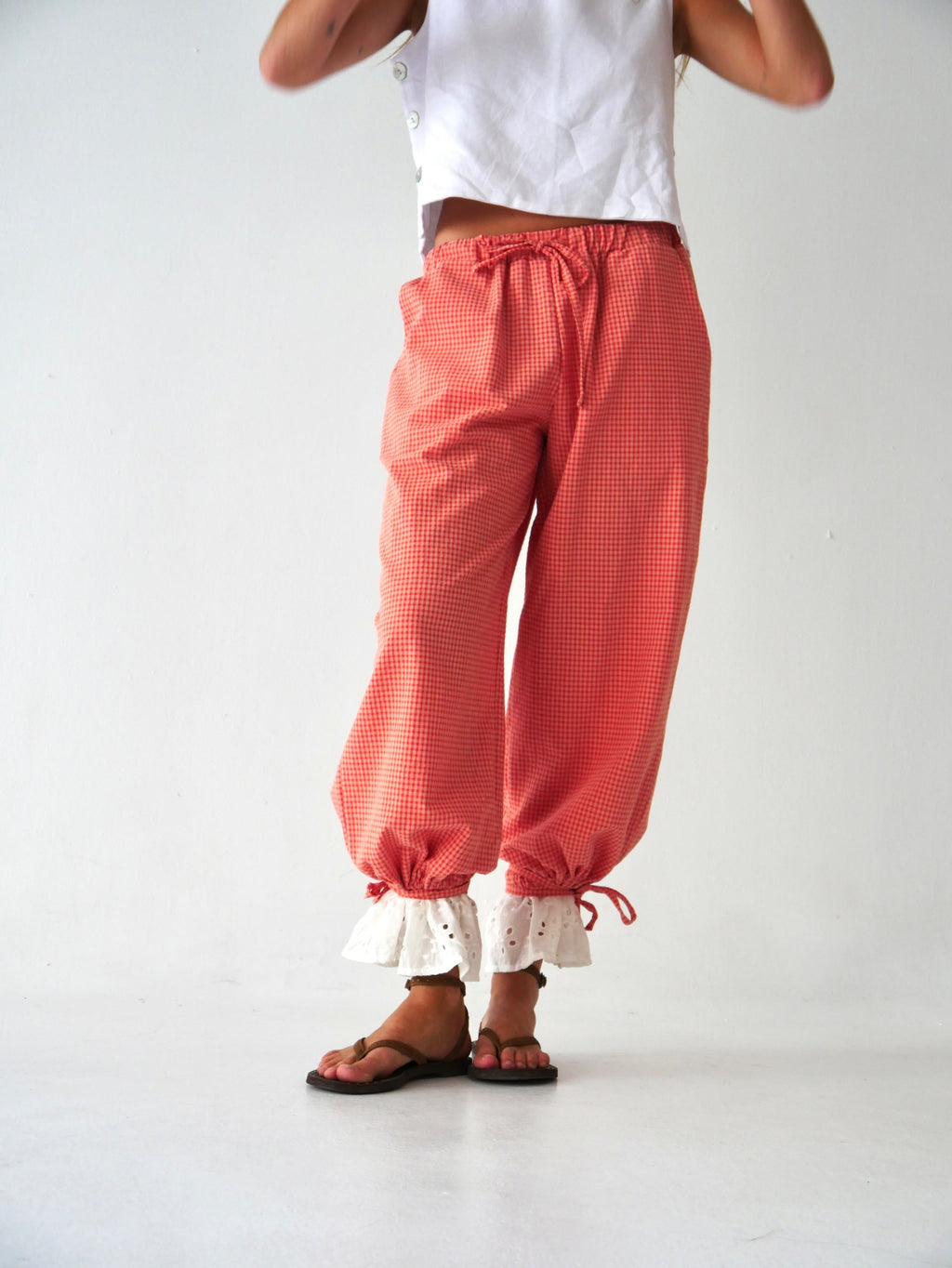 Pantalon Claudia Vichy Orange