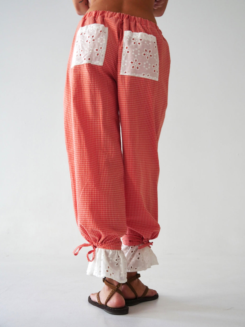 Pantalon Claudia Vichy Orange