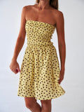 Robe Emily Pois Court Jaune