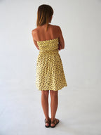 Robe Emily Pois Court Jaune