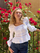 Blusa Roma de lino blanca