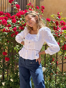 Blusa Roma de lino blanca