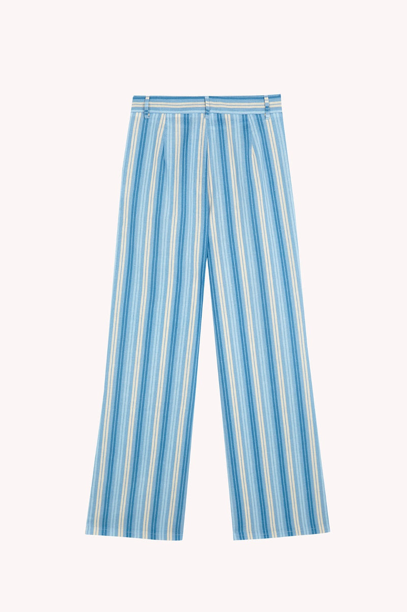 Pantalon En Lin Bleu Ana