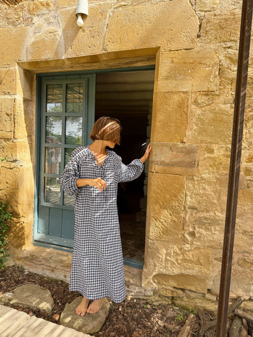 Robe Matilde Bleu Marine Vichy