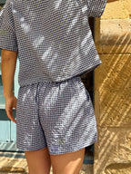 Navy Blue Maria Gingham Shorts