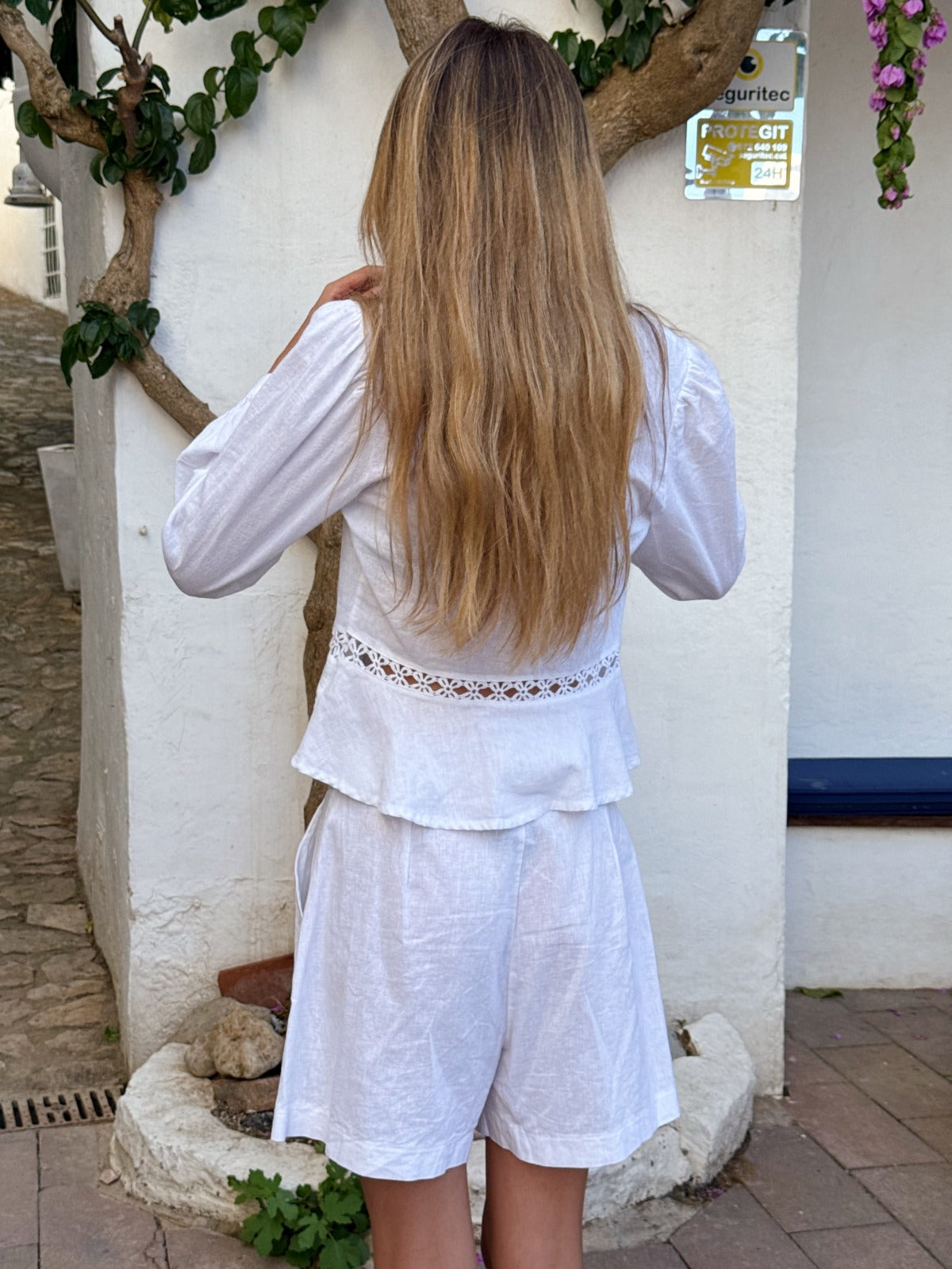 Short Roma Lino Blanc