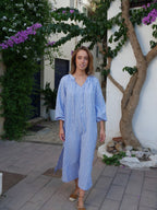 Vestido Matilde Vichy Celeste