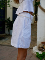 Short Roma Lino Blanc