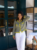 Cardigan En Coton Vert Teresa