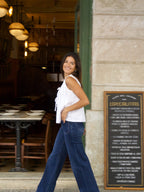 Top de lino blanco Gigi