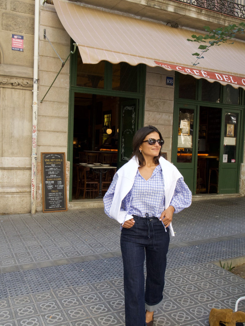 Chemisier Matilde Vichy Bleu Clair