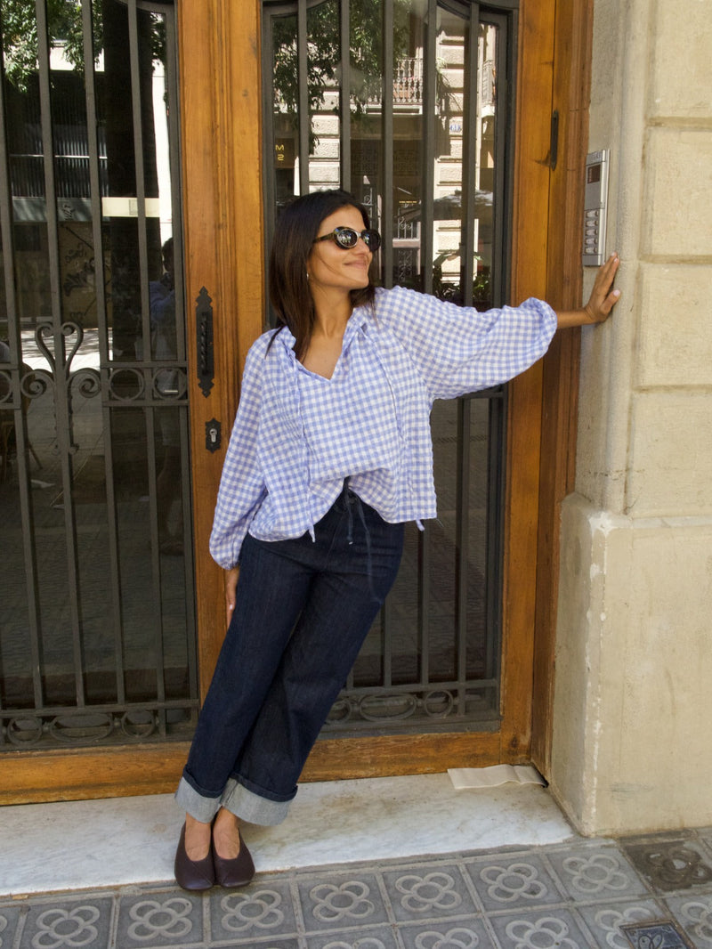 Chemisier Matilde Vichy Bleu Clair