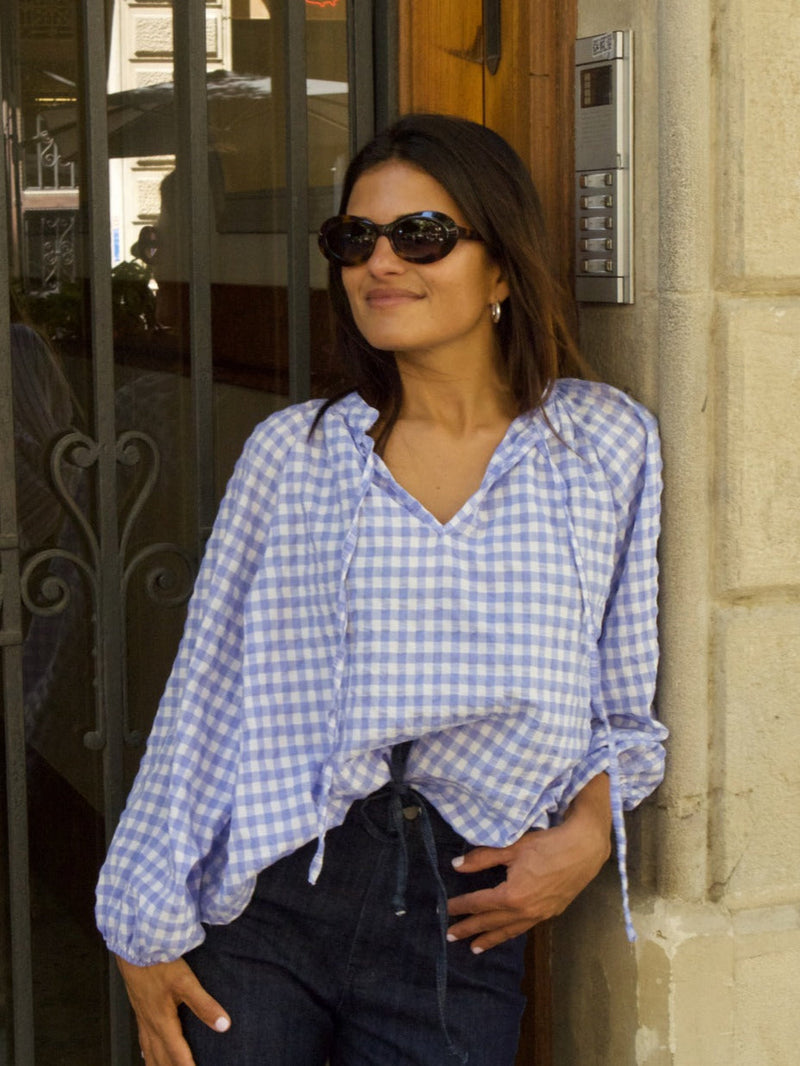 Chemisier Matilde Vichy Bleu Clair