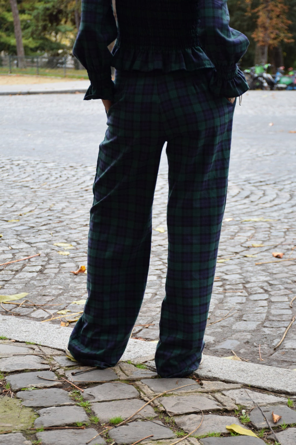 Green And Navy Alia Trousers