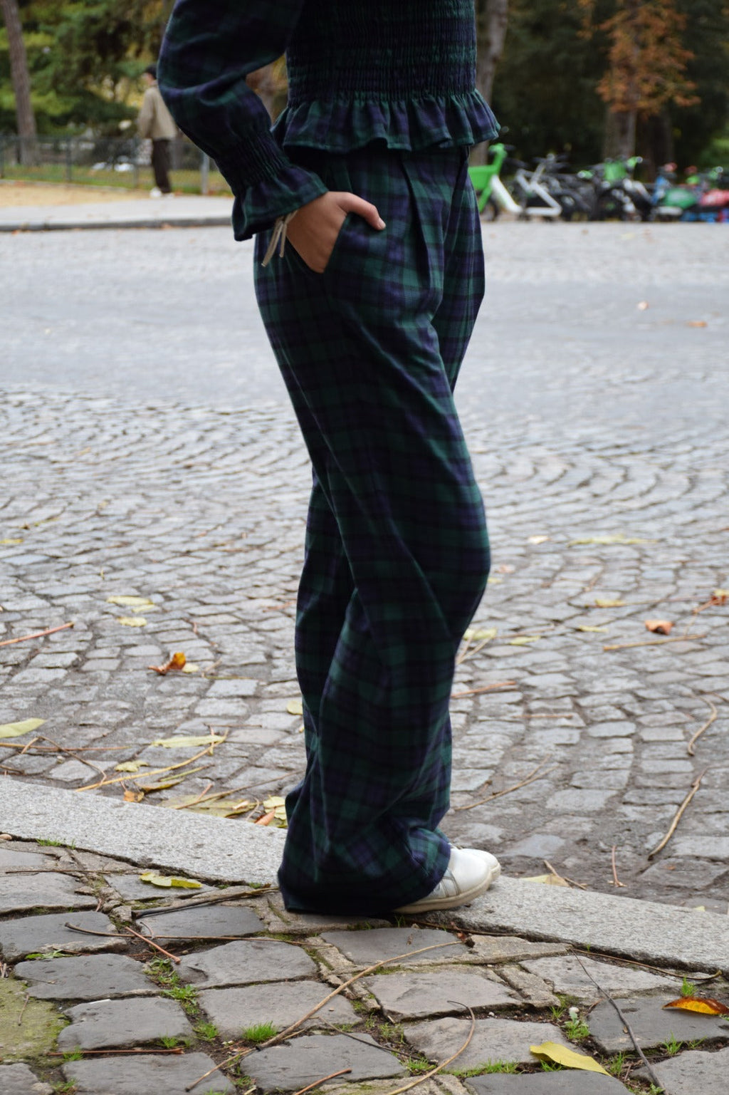 Green And Navy Alia Trousers