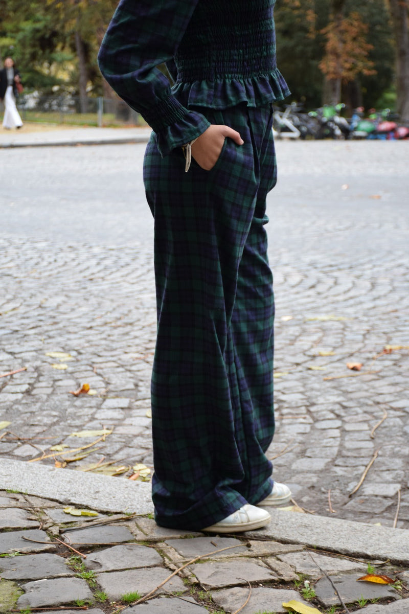 Pantalon Alia Vert Et Bleu Marine