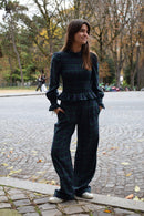 Pantalon Alia Vert Et Bleu Marine