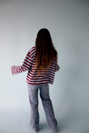 T-Shirt Núria Bleu y Burgundy