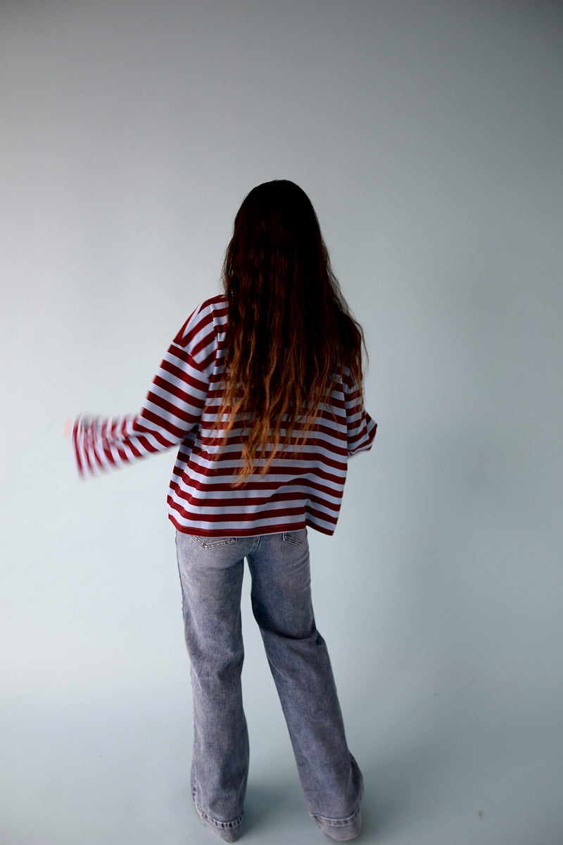 T-Shirt Núria Bleu y Burgundy