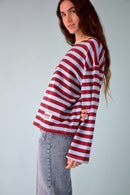 T-Shirt Núria Bleu y Burgundy