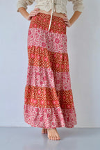 Falda bohemia naranja