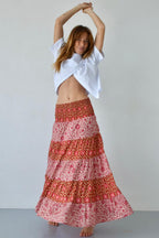 Falda bohemia naranja