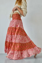 Falda bohemia naranja