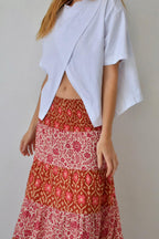 Falda bohemia naranja