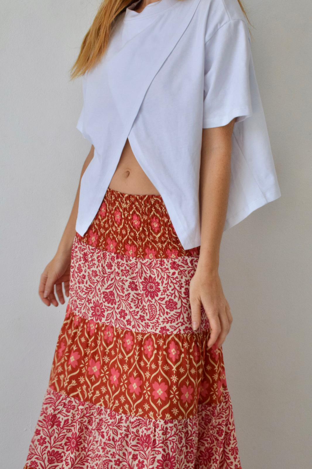 Falda bohemia naranja