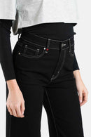 Jean large FLEURE noir femme, BLACK, taille XS, porté par Lilou (1m75) (F.A.M. JEANS) – photo 1