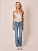 Jean bootcut bleu BELLY femme, BLUE, taille 25, porté par Jessica (1m75) – photo 2