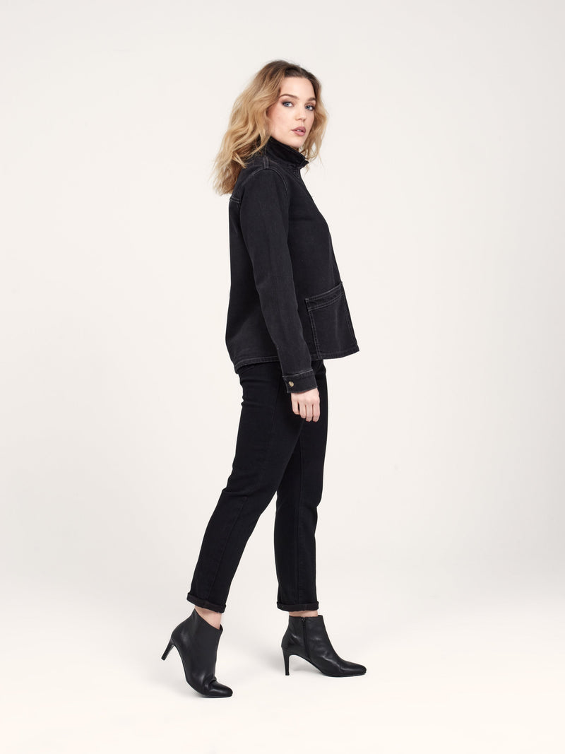 Veste noire VIVIAN femme, BLACK, taille XS, porté par Priscilla (1m76) – photo 3