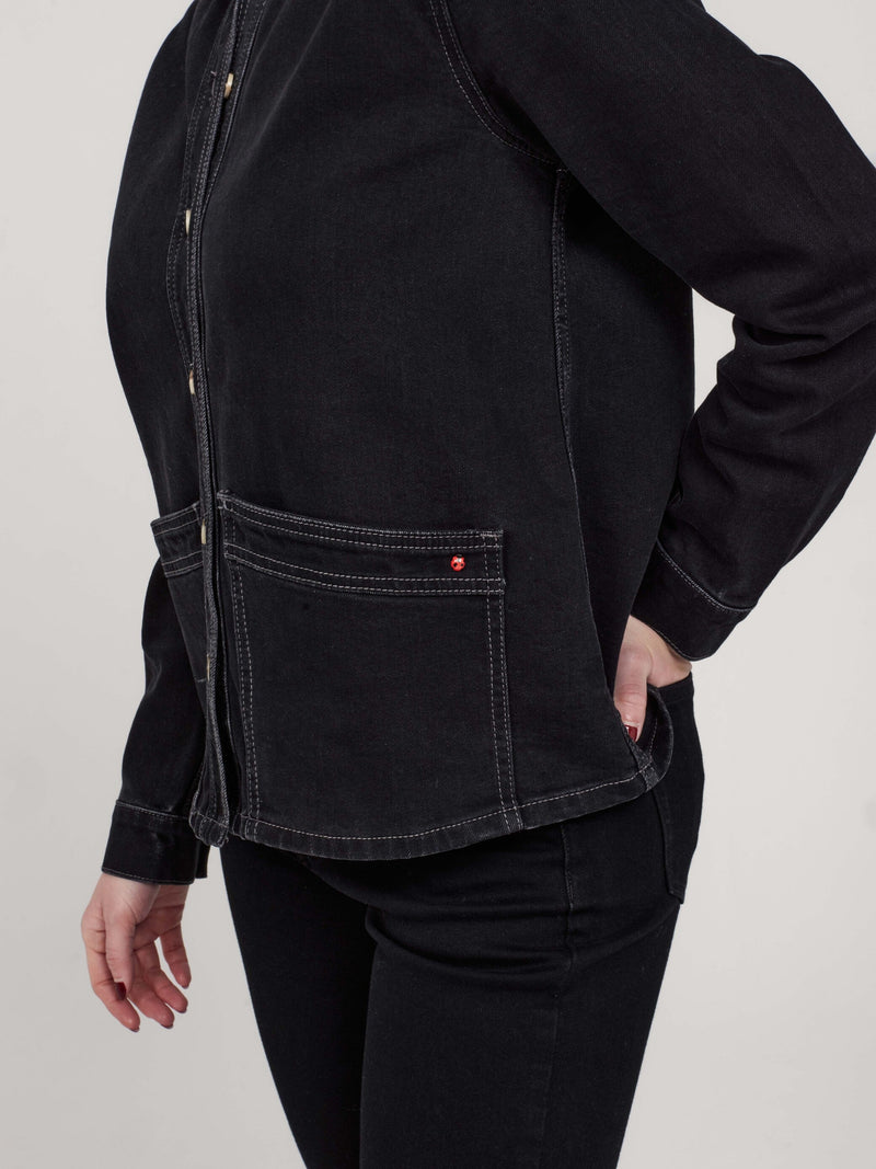 Veste noire VIVIAN femme, BLACK, taille XS, porté par Priscilla (1m76) – photo 4