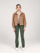 Veste oversize en velours camel VICKY femme, CAMEL, taille XS, porté par Pauline (1m76) (F.A.M. JEANS) – photo 1