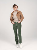 Veste oversize en velours camel VICKY femme, CAMEL, taille XS, porté par Pauline (1m76) – photo 2