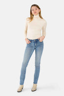 Jean slim bleu ELLE femme, BLUE JEANS, taille 26, porté par Lilou (1m75) – photo 2